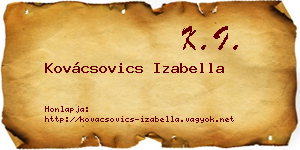 Kovácsovics Izabella névjegykártya